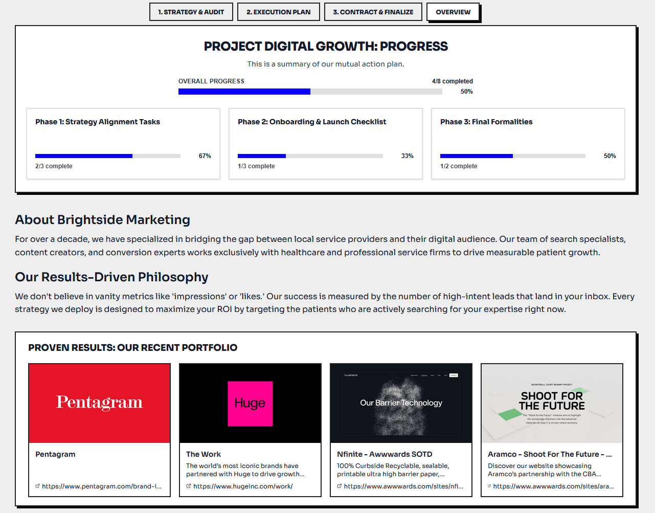 Shared workspace view with aligned buyer and seller tasks.